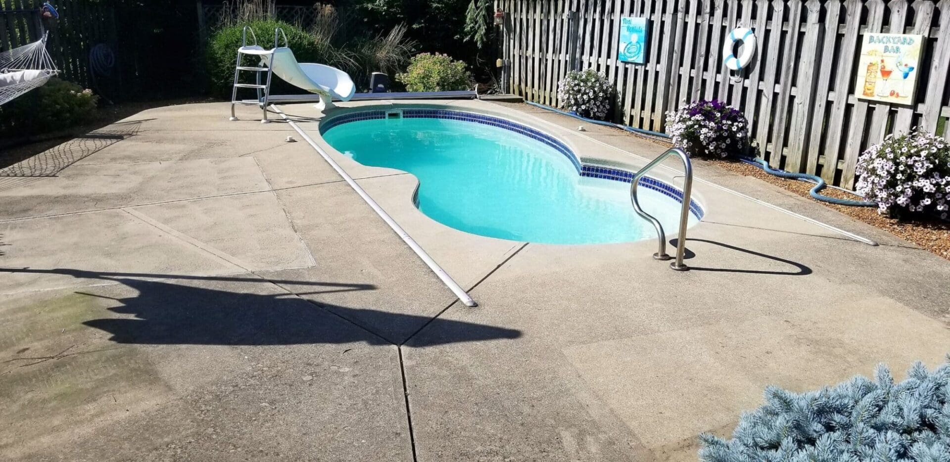 Pool deck before