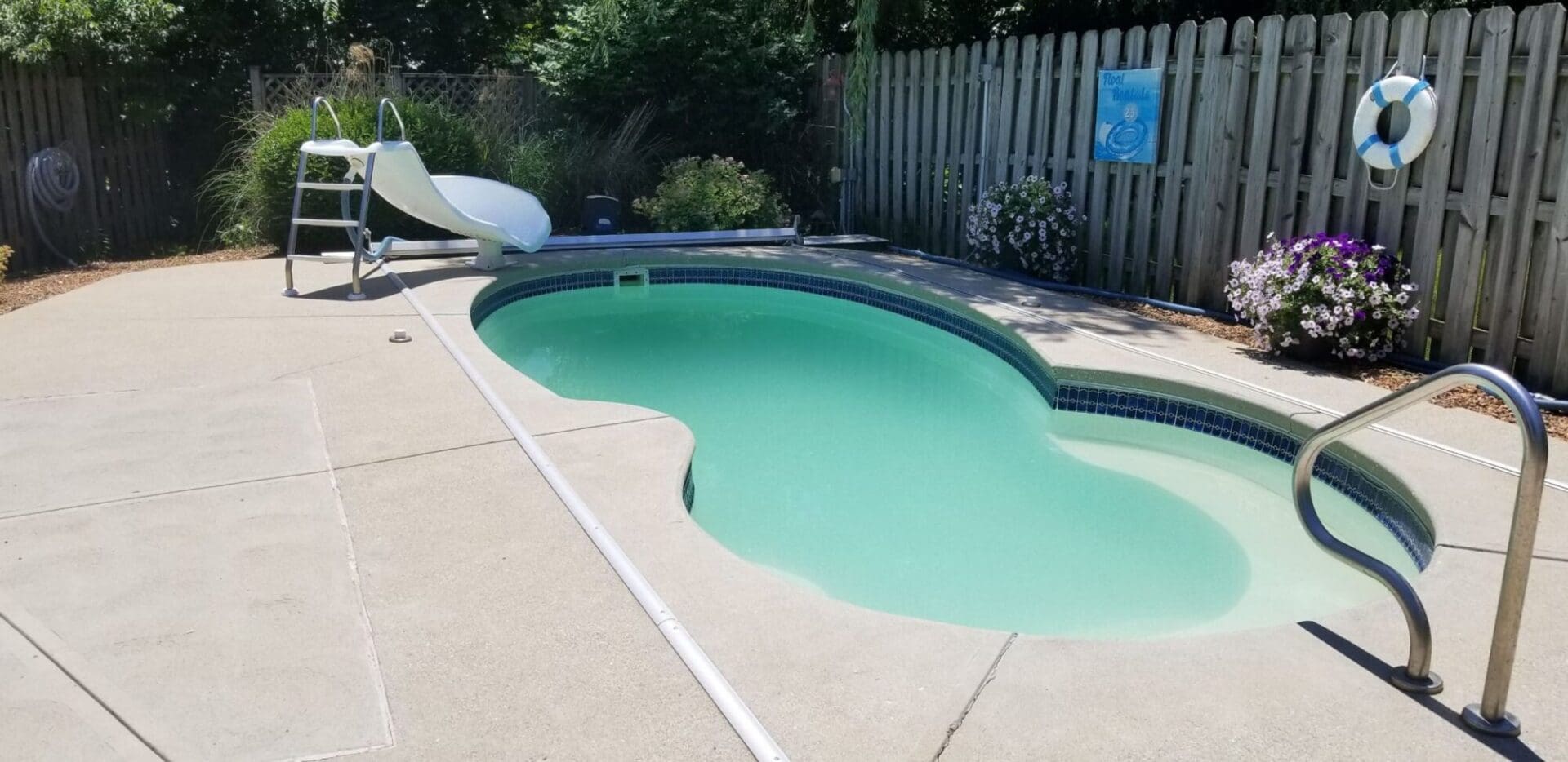 Pool deck after